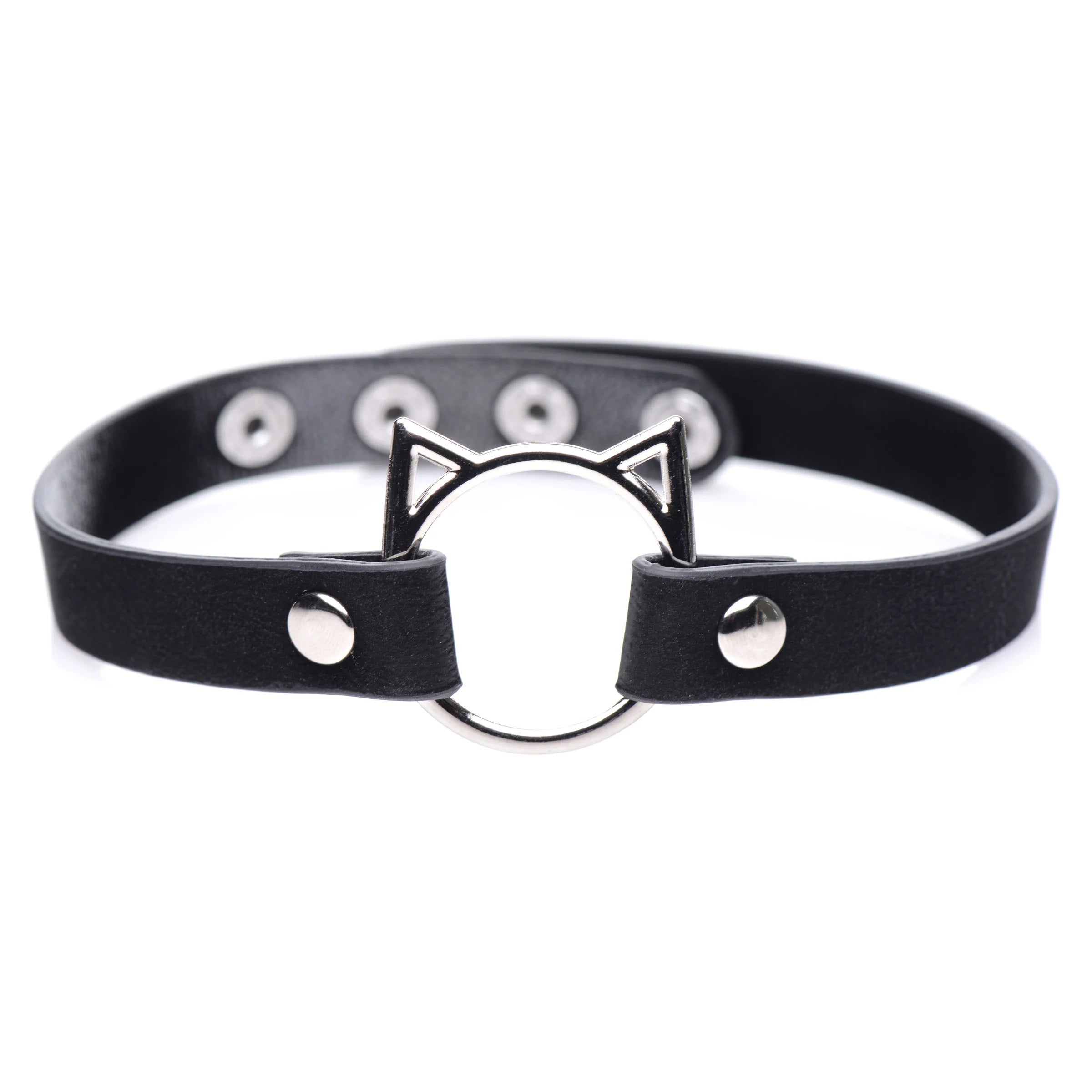 Kinky Kitty Ring Slim Choker - Black MS-AG726-BLK